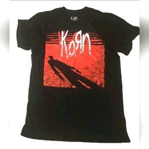 Korn Black and Red Graphic T-Shirt for Men Size S